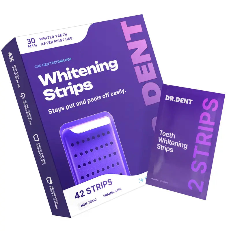 DR.DENT Purple Duo - Mouthwash (20 Uses) & Teeth Whitening Strips (7 Sessions)