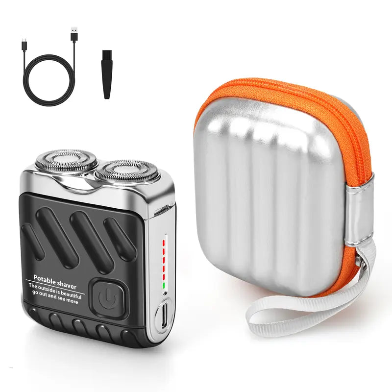 2026 New Dual-Head Electric Shaver, Electric Mini Portable Razor, Pocket Size Washable Rechargeable Waterproof Compact Shaver for Home, Car, Travel