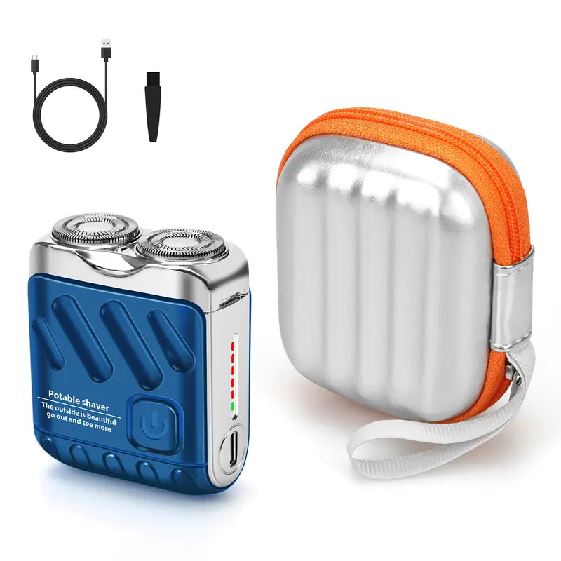 2026 New Dual-Head Electric Shaver, Electric Mini Portable Razor, Pocket Size Washable Rechargeable Waterproof Compact Shaver for Home, Car, Travel