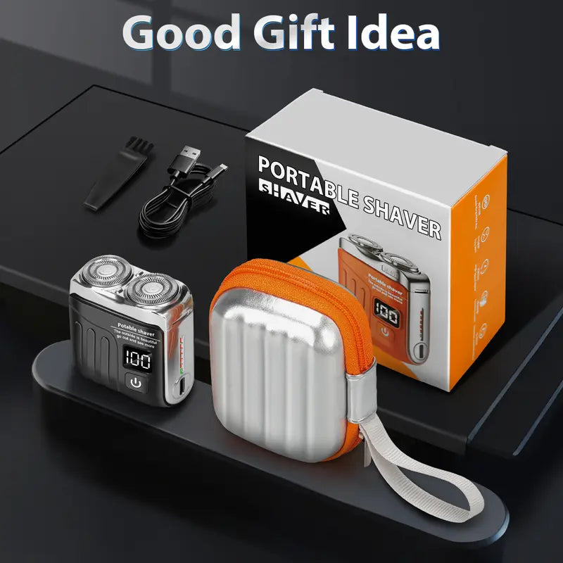 2026 New Dual-Head Electric Shaver, Electric Mini Portable Razor, Pocket Size Washable Rechargeable Waterproof Compact Shaver for Home, Car, Travel