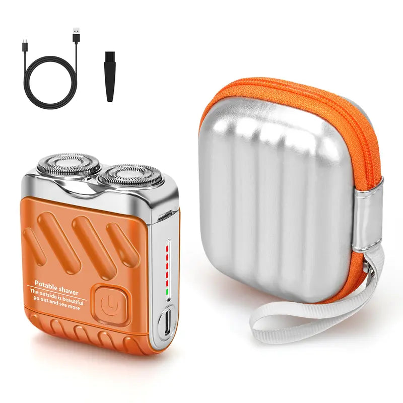 2026 New Dual-Head Electric Shaver, Electric Mini Portable Razor, Pocket Size Washable Rechargeable Waterproof Compact Shaver for Home, Car, Travel