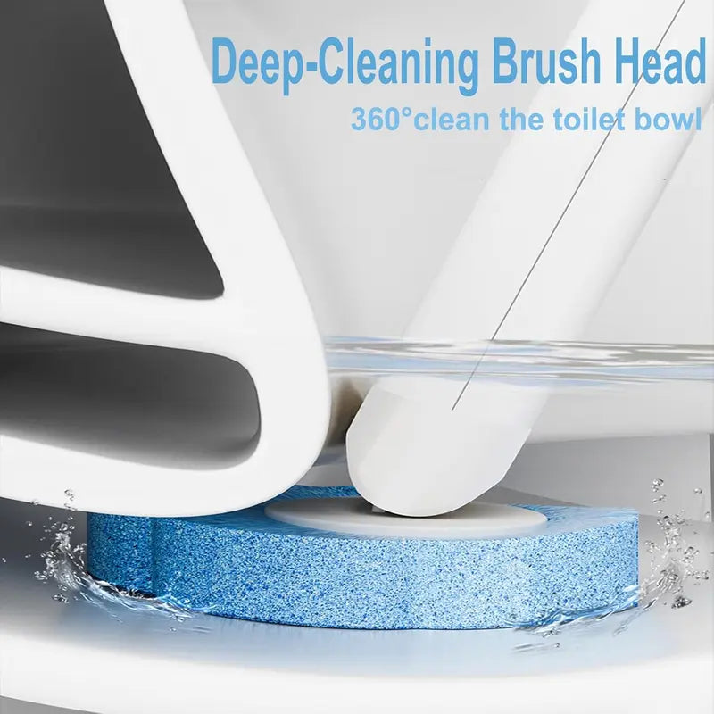 Professional Disposable Toilet Brush and Holder Set with Long Handle, Durable ABS Design, Eco-Friendly 3-Layer Detergent Refills, Ocean Fresh Scent, Includes 2 Sets and 48 Refills for Comprehensive Bathroom Cleaning