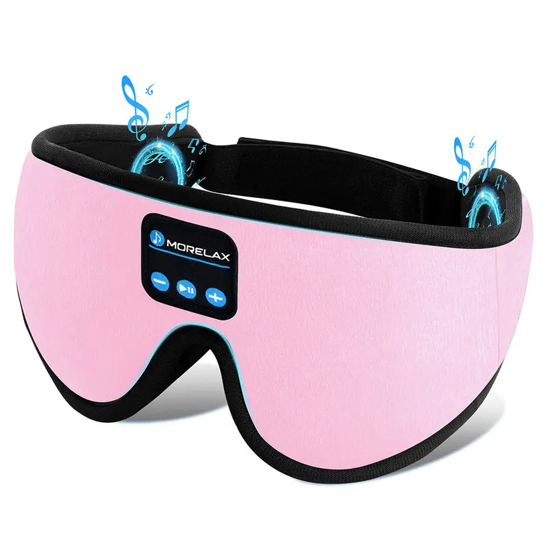 Morelax 3D Memory Foam Bluetooth Sleep Mask with Headphones, Adjustable Wireless Eye Mask for Complete Blackout, HD Stereo Sound, Essential for Nighttime Routine, Perfect Gift for Men and Adults (Ideal for Travel and Home Use)