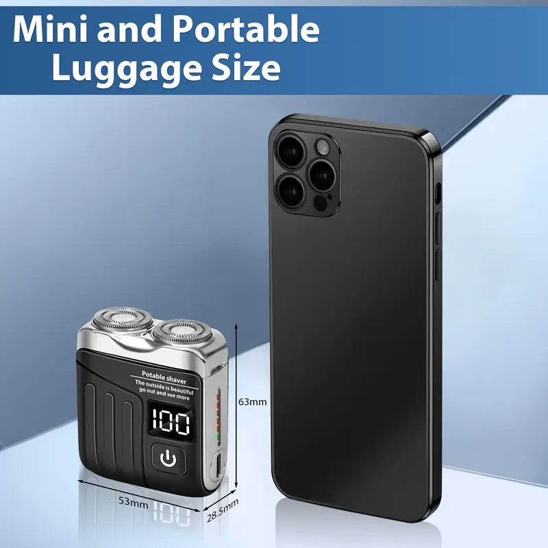 2026 New Dual-Head Electric Shaver, Electric Mini Portable Razor, Pocket Size Washable Rechargeable Waterproof Compact Shaver for Home, Car, Travel