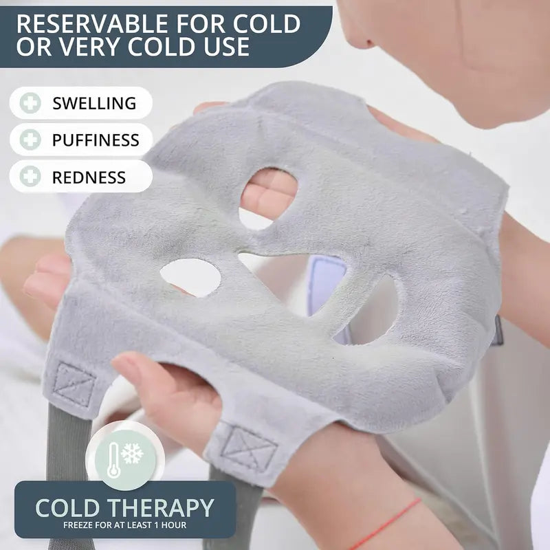 Myhalos Ice Face Mask – Reusable Hot & Cold Gel Face Mask for Migraine Relief, Facial Pain, Swelling & Wisdom Tooth Comfort