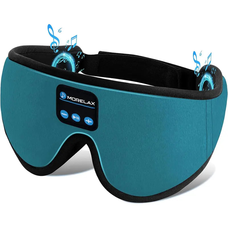 Morelax 3D Memory Foam Bluetooth Sleep Mask with Headphones, Adjustable Wireless Eye Mask for Complete Blackout, HD Stereo Sound, Essential for Nighttime Routine, Perfect Gift for Men and Adults (Ideal for Travel and Home Use)