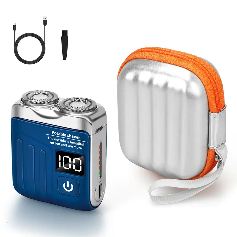 2026 New Dual-Head Electric Shaver, Electric Mini Portable Razor, Pocket Size Washable Rechargeable Waterproof Compact Shaver for Home, Car, Travel