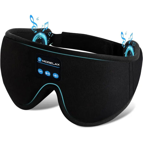 Morelax 3D Memory Foam Bluetooth Sleep Mask with Headphones, Adjustable Wireless Eye Mask for Complete Blackout, HD Stereo Sound, Essential for Nighttime Routine, Perfect Gift for Men and Adults (Ideal for Travel and Home Use)