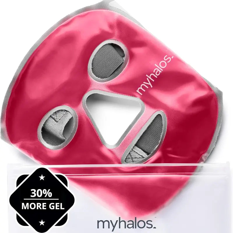 Myhalos Ice Face Mask – Reusable Hot & Cold Gel Face Mask for Migraine Relief, Facial Pain, Swelling & Wisdom Tooth Comfort