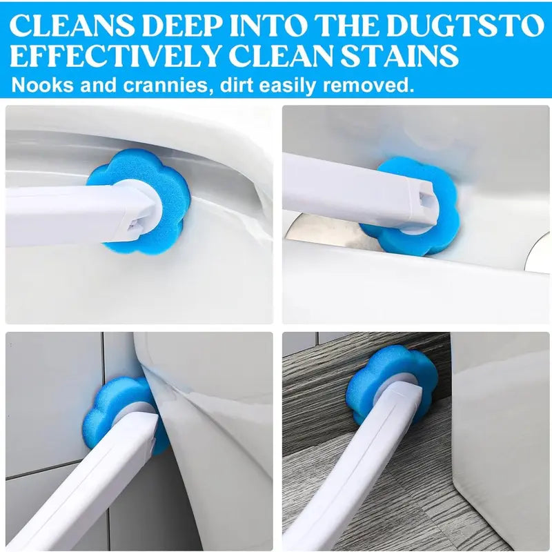 72-Pack Disposable Toilet Brush Refill Heads, Replacement Sponge Pads for Deep Cleaning, Toilet Wand Refills for Bathroom Care