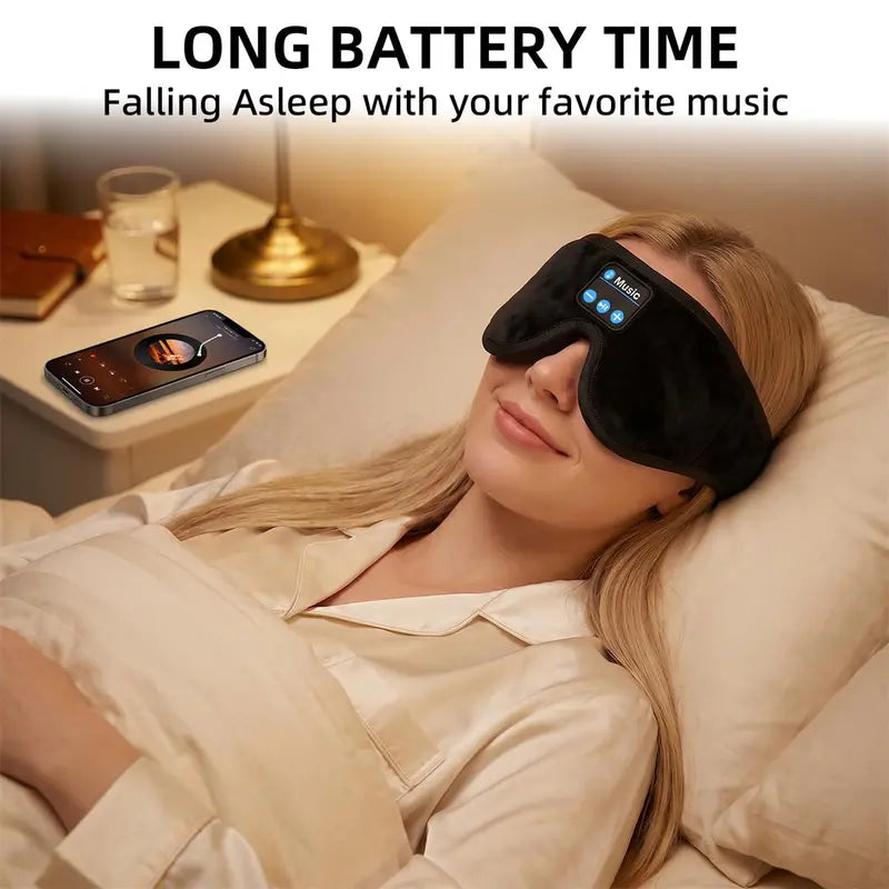 Morelax 3D Memory Foam Bluetooth Sleep Mask with Headphones, Adjustable Wireless Eye Mask for Complete Blackout, HD Stereo Sound, Essential for Nighttime Routine, Perfect Gift for Men and Adults (Ideal for Travel and Home Use)